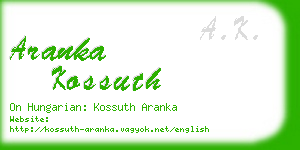 aranka kossuth business card